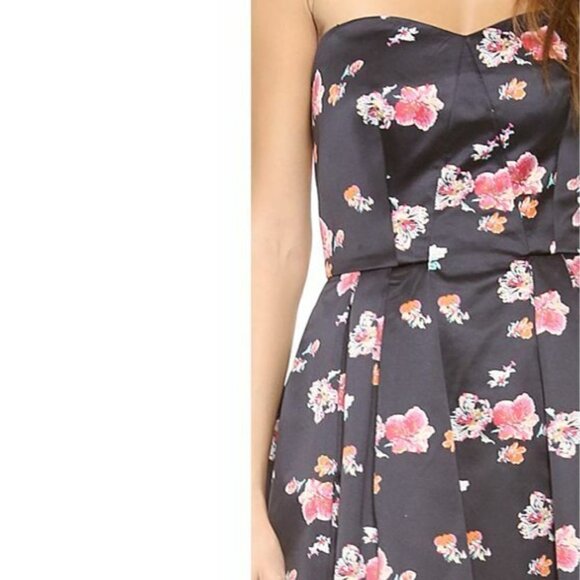 Jill Stuart Persian Floral Fit & Flare Satin Dress - Picture 3 of 4